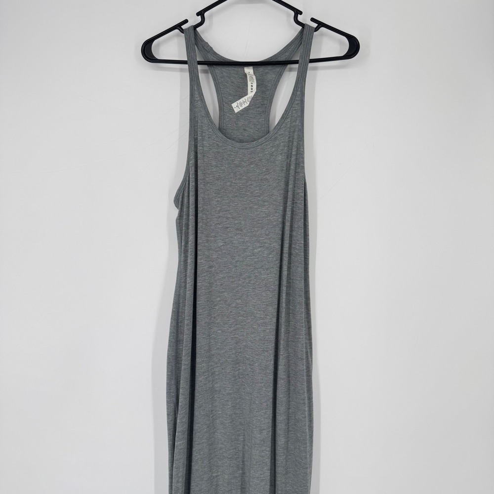 Lululemon Refresh Maxi Dress Size 8 Gray Racerback Pima Cotton Lounge